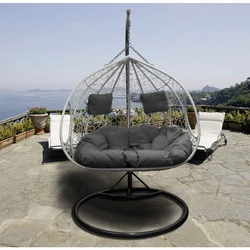 XL hangstoel met frame grijze hangligstoel