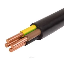 YKY inštalačný kábel 5X25.0 ŻO RE čierny studený kábel CU drôt 0.6/1KV KL.2