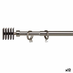 Záclonová tyč Prodloužitelná čtvercová Stříbrná žehlička 4,5 x 125,5 x 4,5 cm (12 Kusů)