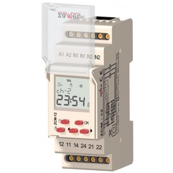 Zamel Programmator czasowy 2-kanałowy tygodniowy 230V AC ZCM-12