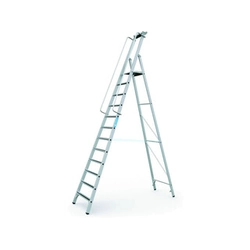 Zarges platform ladder that can be walked on one side 12 degrees | Podium height: 3,11 m | Aluminum