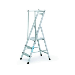 Zarges platform ladder that can be walked on one side 3 degrees | Podium height: 0,74 m | Aluminum