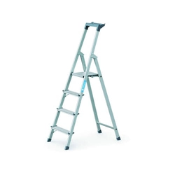 Zarges platform ladder that can be walked on one side 4 degrees | Podium height: 0,81 m | Aluminum