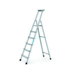 Zarges platform ladder that can be walked on one side 6 degrees | Podium height: 1,49 m | Aluminum