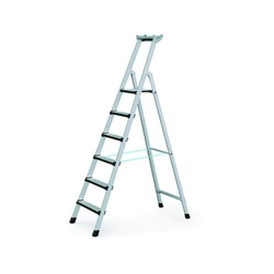 Zarges platform ladder that can be walked on one side 6 degrees | Podium height: 1,5 m | Aluminum