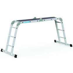 Zarges vierdelige gelede multifunctionele ladder 2 x 3 + 2 x 5 treden | Aluminium