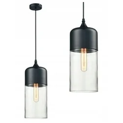 Zenit B black glass hanging ceiling lamp