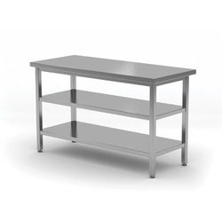Zentraler Tisch mit zwei Regalen 900 x 800 x 850 mm POLGAST 112098/2 112098/2