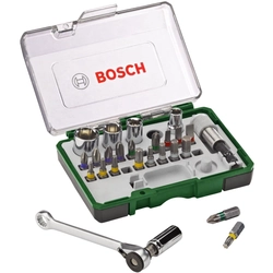 Zestaw końcówek obrotowych Bosch, głowic i podkładek,27 szt