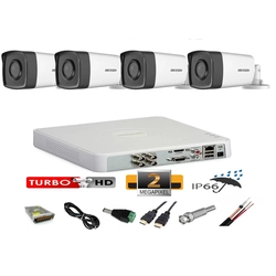 Zewnętrzny profesjonalny system monitoringu wideo 4 kamery 2MP Hikvision Turbo HD 40m IR pełne akcesoria akcesoria, internet