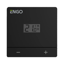 Žični regulator temperature, ENGO EASY230B, dnevna, nadometna, črna,230V