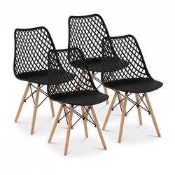 Židle - 4 ks - do 150 kg - sedadla 450 x 440 mm - černá FROMM STARCK 10260322 STAR_SEAT_37