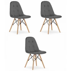 Židle DUMO - tmavě šedý samet x 3