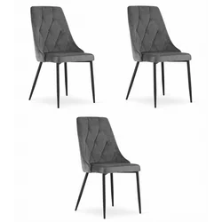Židle IMOLA - tmavě šedý samet x 3