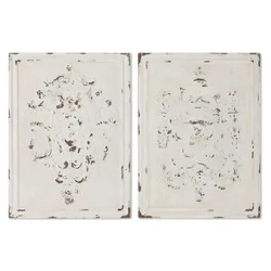 Zidni ukras Dom ESPRIT bijeli neoklasični bakropis 58 x 4,5 x 78 cm (2 komada)