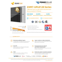 ZNSHINE ZXM7-UPLD120 485W SMBB POLBUNKOVÉ N-Typy Monofaciálne DVOJSKLÁ ZRADENÉ