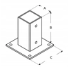 COLUMN BASE SCREWED ANCHOR BRACKET 70 x 70