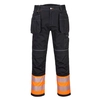 PORTWEST PW3 Holster Trousers Class 1 Size: 52, Color: fluorescent yellow / black