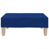 Double sofa with two pillows and footrest, blue, fabric