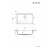 1-komorowy Corda granieten spoelbak, onderbouw, Nero