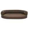 Ergonomic bed for dogs, brown, 90x64cm, linen imitation