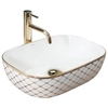 Rea Belinda Diamond White/Gold countertop washbasin - Additionally 5% DISCOUNT with code REA5