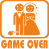 Print GAME OVER Color: fluorescent orange