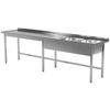 Stainless steel table with 2 sinks 260x60x85 | Polgast
