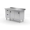 Stainless table with the cabinet + 2 drawers 180x70x85 | Polgast