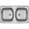 2-komorowy Tango steel sink - overlay, decor