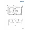 2-komorowy Tango steel sink - overlay, decor