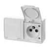 2-krotne, surface-mounted socket, IP44, white, HERMES