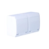 2-krotne, surface-mounted socket, IP44, white, HERMES