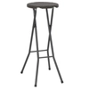 Lumarko Folding stools, 2 pcs, HDPE and steel, brown, rattan look