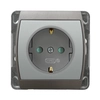 Socket outlet Ospel GP-1JSP/m/18/23 GAZELA Silver Screwed terminal Plastic IP20