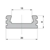 T-LED LED profile N2 - wall-mounted Option selection: Profile without cover 1m