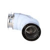 Concentric air-flue elbow 87° DN80/125 with mounting flange