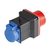 Adapter plug from three-phase 5 poly 16A 11kw to single-phase 16A IP44