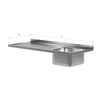 Stainless steel worktop with a sink, 100x70 | Polgast
