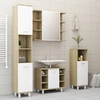 Lumarko Bathroom cabinet, white and sonoma oak, 80 x 20.5 x 64 cm, a panel