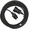 Outdoor extension cable 25 m / 1 socket / black / rubber / 230 V / 1,5 mm2