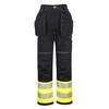PORTWEST PW3 Holster Trousers Class 1 Size: 52, Color: fluorescent yellow / black