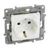 SCHUKO socket white - screw terminals with NILOE shutter