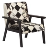 Lumarko Armchair, black and white, natural leather
