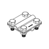 Cross connector 4-śrubowe M8 B=30mm (hot-dip galvanized steel) AN-04/OG/