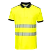 PORTWEST HiVis PW3 Polo Shirt Size: M, Color: yellow-navy blue
