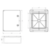 Electrical panel 400x300x220mm with UV-resistant counter-panel IP65 IK10 without halogen