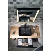 TWIGA console for wash-basin 110x72x50 cm, matt black / old wood