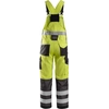 Men's Reflective Snickers Work Trousers with Suspenders - Black / Yellow, Size 44