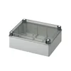 Transparent applied box 240x190x90mm IP56 for distribution junction ABS UV resistance without grommets smooth edges